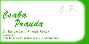 csaba prauda business card
